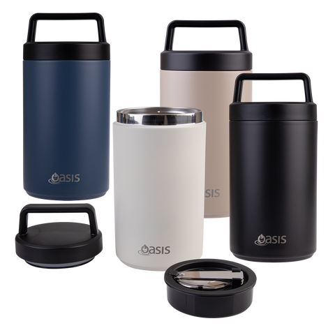 Stainless Steel Double Wall Insulated Food Flask W/ Handle & Spoon 700ml