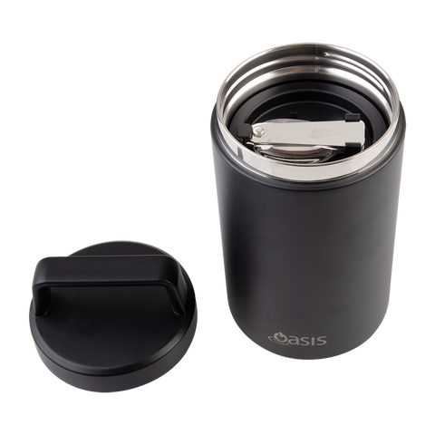 Stainless Steel Double Wall Insulated Food Flask W/ Handle & Spoon 700ml