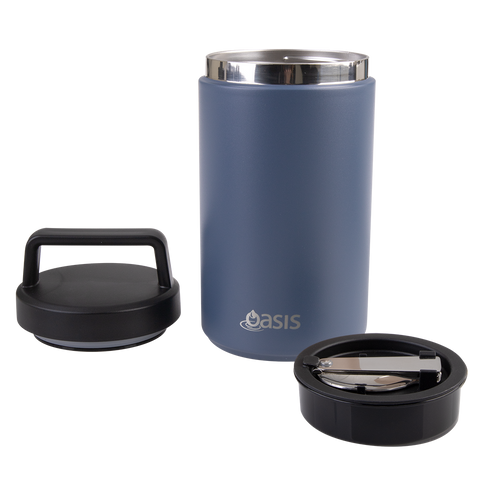 Stainless Steel Double Wall Insulated Food Flask W/ Handle & Spoon 700ml