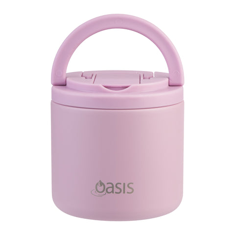 Stainless Steel Double Wall Insulated Food Flask with Quick Release Lid & Spork 550ml