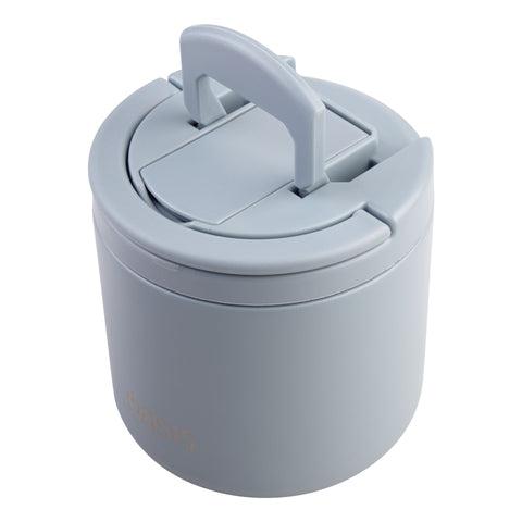 Stainless Steel Double Wall Insulated Food Flask with Quick Release Lid & Spork 550ml