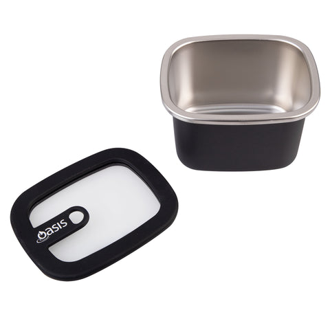 Microwave Safe Rectangular Stainless Steel Container 500ml