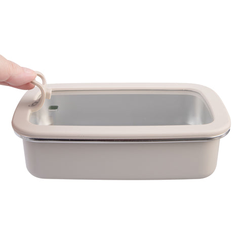 Microwave Safe Rectangular Stainless Steel Container 700ml