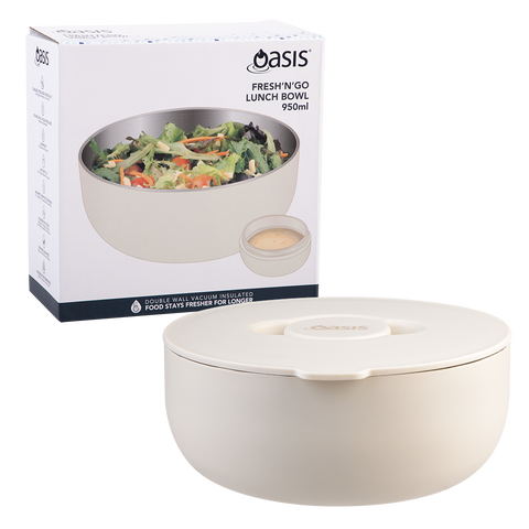 Stainless Steel Double Wall Insulated Fresh'n'go Lunch Bowl 950ml