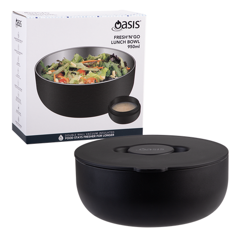 Stainless Steel Double Wall Insulated Fresh'n'go Lunch Bowl 950ml