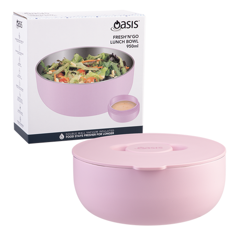 Stainless Steel Double Wall Insulated Fresh'n'go Lunch Bowl 950ml