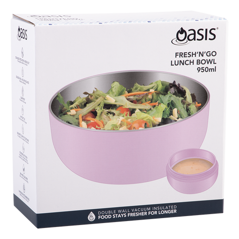 Stainless Steel Double Wall Insulated Fresh'n'go Lunch Bowl 950ml