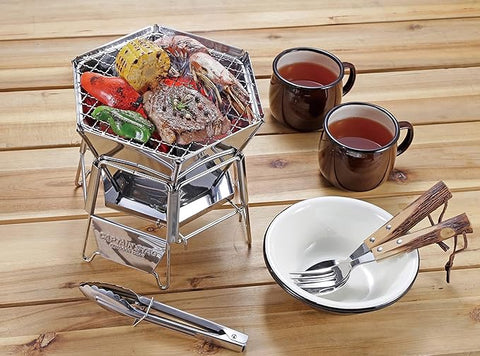 Captain Stag Stainless Steel Tabletop Grill