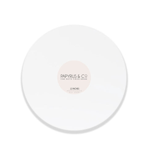 Matte White 12" Round Masonite Cake Board
