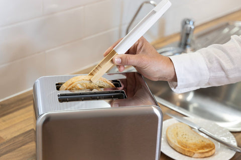 Bamboo Magnetic Toaster Tongs