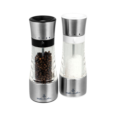 Salt and Pepper Mill Set, Stainless Steel