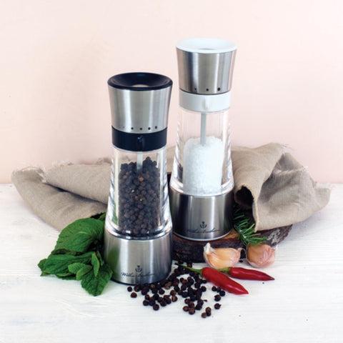 Salt and Pepper Mill Set, Stainless Steel