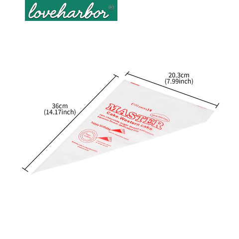 Loveharbor Disposable Piping Bag 100 Pieces
