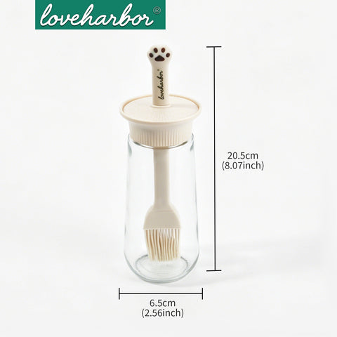 Loveharbor Glass Paw-Shaped Brush Oil Bottle