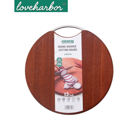 Loveharbor Round Wooden Cutting Board