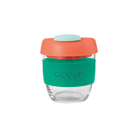 Glass Gocup 236ml Green/Coral/Sea Foam