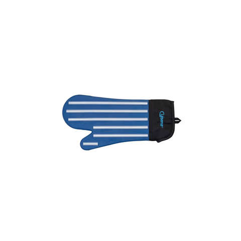 Silicone/Fabric Oven Glove Stripe - Blue