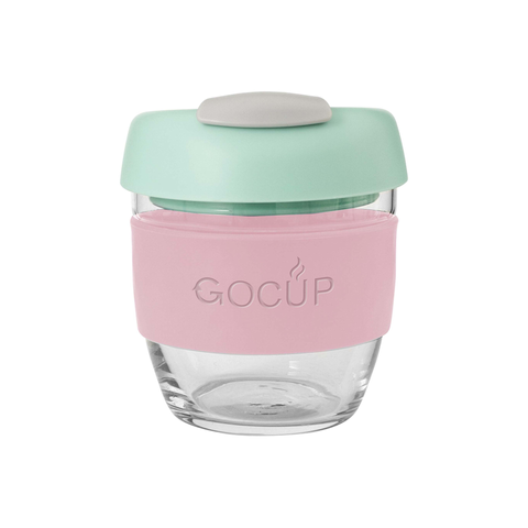 Glass Gocup 236ml Pink/Mint/Grey