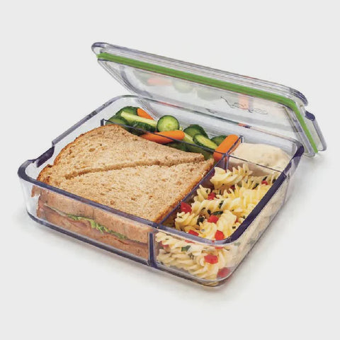 4 Compartment Clear Bento Box, 20x18.7x5.4cm