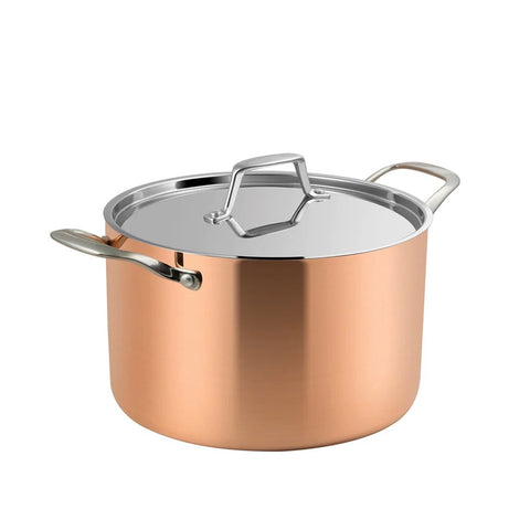 Lassani Tri-Ply Copper 20cm Casserole With Lid And Induction Bottom