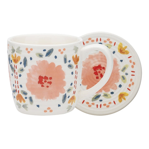 Clementine Mug & Coaster 280ml/10cm Peach