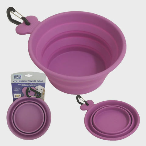 White Magic Pet Care Collapsible Travel Bowl