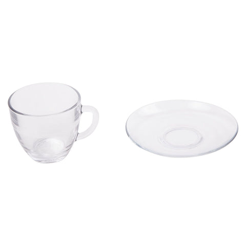Gigogne Clear Cup & Saucer 220ml Set/6
