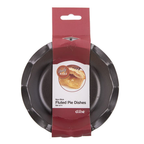 Non-Stick Fluted Pie Dish 12.5Cm Dia. Set 4