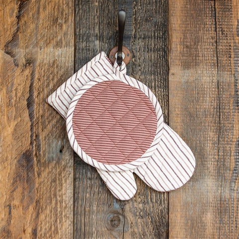 Trattoria Set Of 2 Round Pot Holders Rust