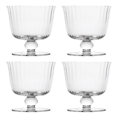 Classic Set of 4 Footed Bowls Fluted