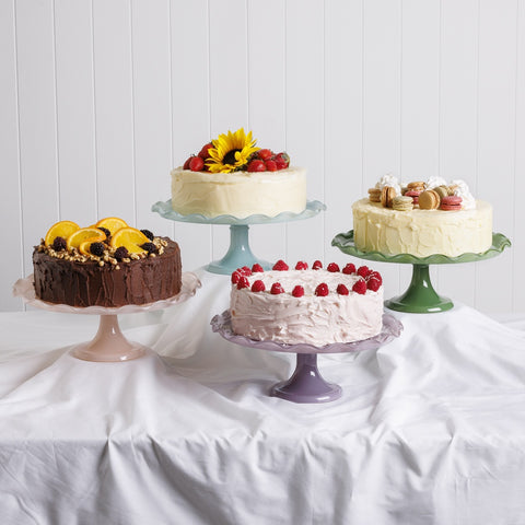 Ruffle Cake Stand 33cm Pink Salt