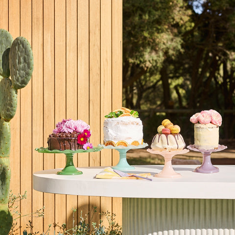 Ruffle Cake Stand 33cm Pink Salt