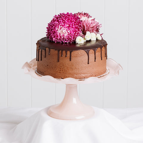 Ruffle Cake Stand 26cm Pink Salt