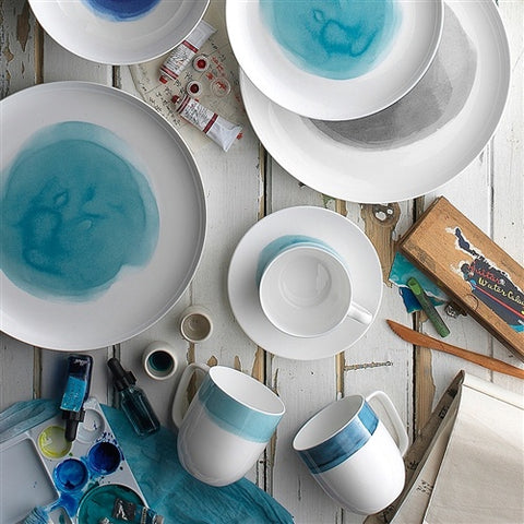 Watercolour Aqua Dinner Set
