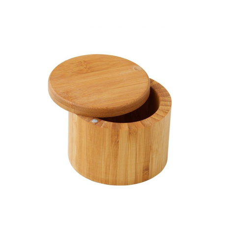 Bamboo Round Salt Box Natural