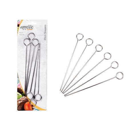 Chrome Skewers 8"/20cm Set 6