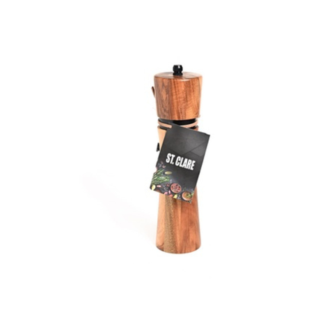 Acacia and Black Steel Salt And Pepper Grinder - 20cm