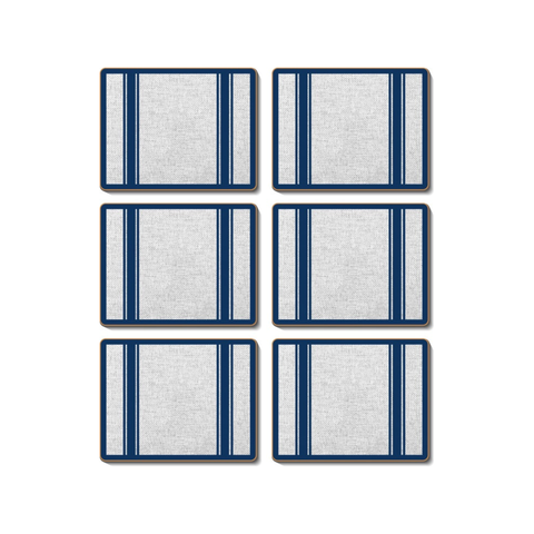Hamptons Navy Coasters Set Of 6
