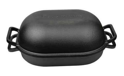 Pre-Seasoned Cast Iron Bread Baking Pan - Size: 39 X 26Cm