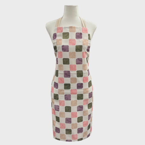 Joya Checkered Apron 83x68x0.2cm Pink Purple Multi
