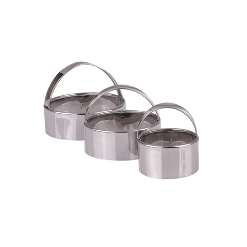 Stainless Steel Plain Scone Cutters With Handle Set 3