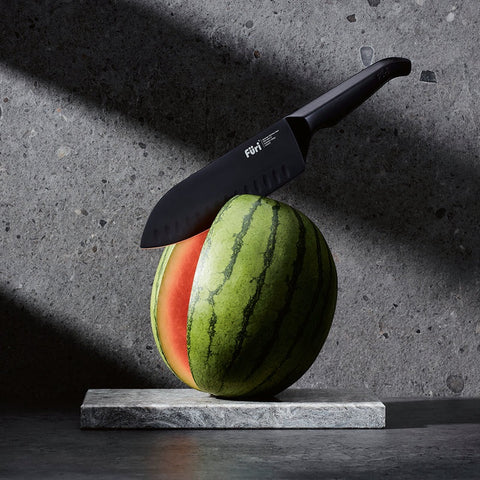 Pro Jet Black East/West Santoku Knife 17cm