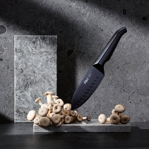 Pro Jet Black East/West Santoku Knife 13cm