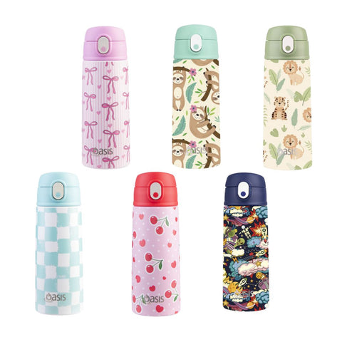 Stainless Steel Double Wall Insulated Kid's Drink Bottle W/ Sipper Straw 550ml