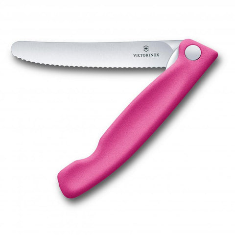Swiss Classic Multi-Purpose Folding Steak Knife Pink 11cm