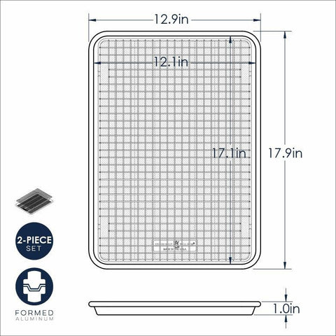 Prism Half Sheet With Nonstick Grid