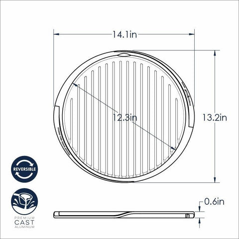 12 Flat Top Reversible Round Griddle