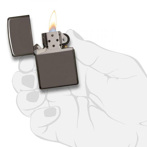 Zippo Black Ice Lighter With Fluid And Flints