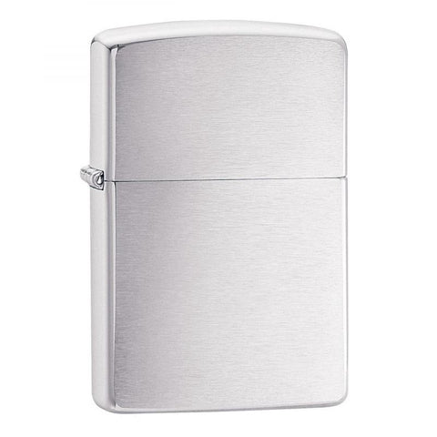 Zippo Brushed Chrome Lighter With Fluid And Flints