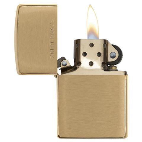 Brushed Brass Lighter With Fluid And Flints